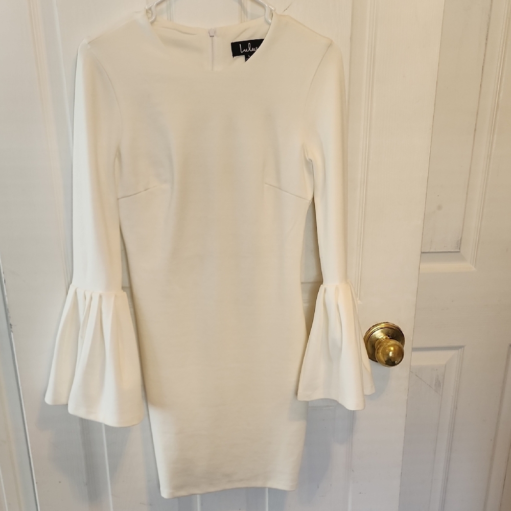 Lulu's White Bell Sleeve Dress